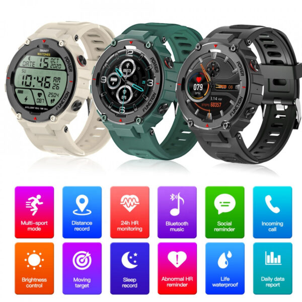 ceas smartwatch bluetooth impermeabil sport f26 verde apelare prin2146