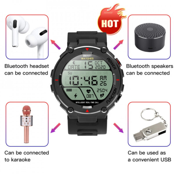 ceas smartwatch bluetooth impermeabil sport f26 verde apelare prin2149