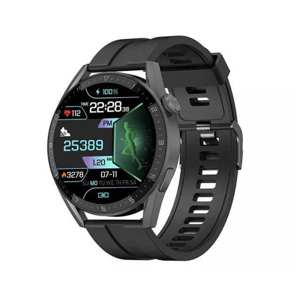 Ceas smartwatch DT3 +, 1.36 inch IPS HD, multi sport, apel bluetooth 5.0, curea silicon si piele incluse, maro - imagine 3