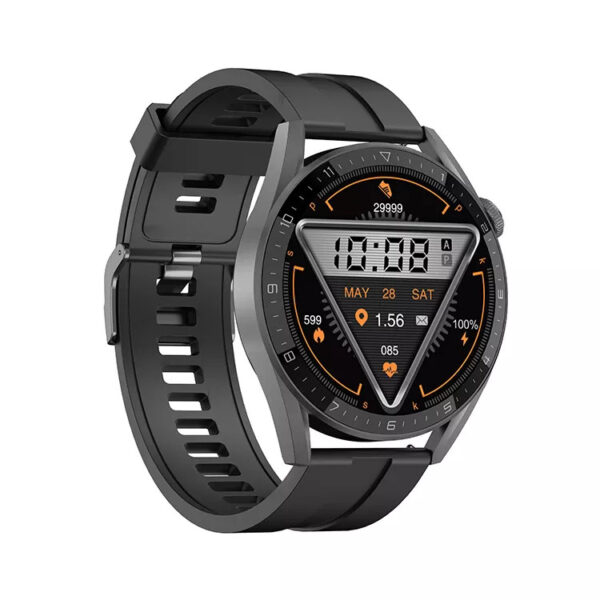Ceas smartwatch DT3 +, 1.36 inch IPS HD, multi sport, apel bluetooth 5.0, curea silicon si piele incluse, maro - imagine 4