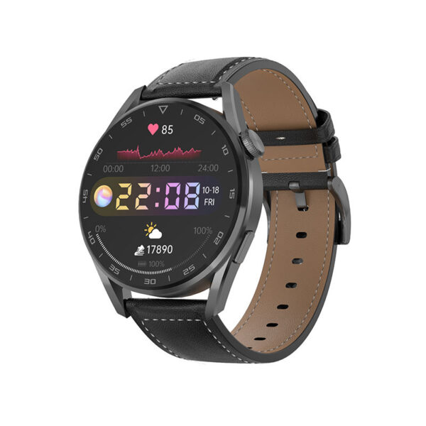 Ceas smartwatch DT3 pro, 1.36 inch IPS HD, multi sport, apel bluetooth 5.0, curea metalica si silicon incluse, gri - imagine 2