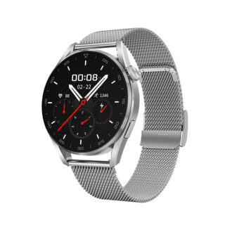 Ceas smartwatch DT3 pro, 1.36 inch IPS HD, multi sport, apel bluetooth 5.0, curea metalica si silicon incluse, gri