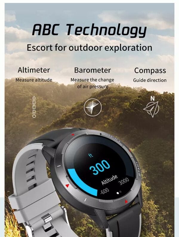 Ceas Smartwatch NY28-GPS, baterie 250mAh, 7 zile gri - imagine 3