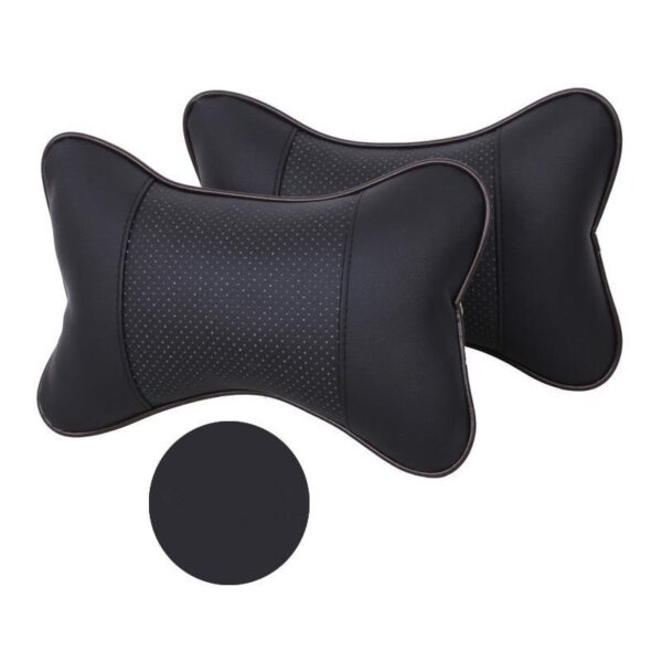 seat cushions 2pcs car neck pillows pu leather  1