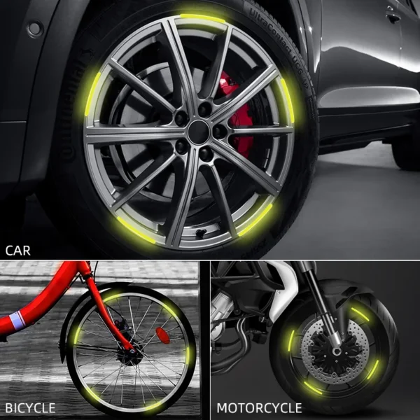 Set 20 bucati Elemente Reflectorizante "Wheel Arch" pentru autoturisme, biciclete, motociclete, atv-uri, scutere, culoare Argintiu - imagine 4