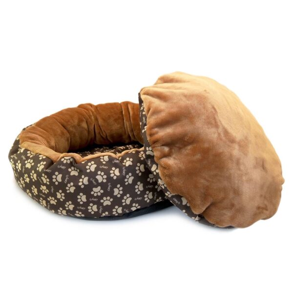Culcus moale cu perna pentru caine pisica crem 50 cm 4 1.jpg