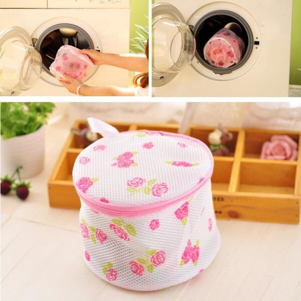Flower Lingerie Underwear Bra Sock Laundry Washing Aid Net Mesh Zip Bag Filter Top Selling Free.jpg