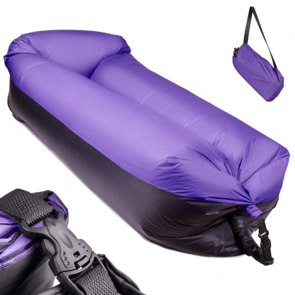 Lazy BAG SOFA łóżko leżak na powietrze fioletowy 230x70cm (1